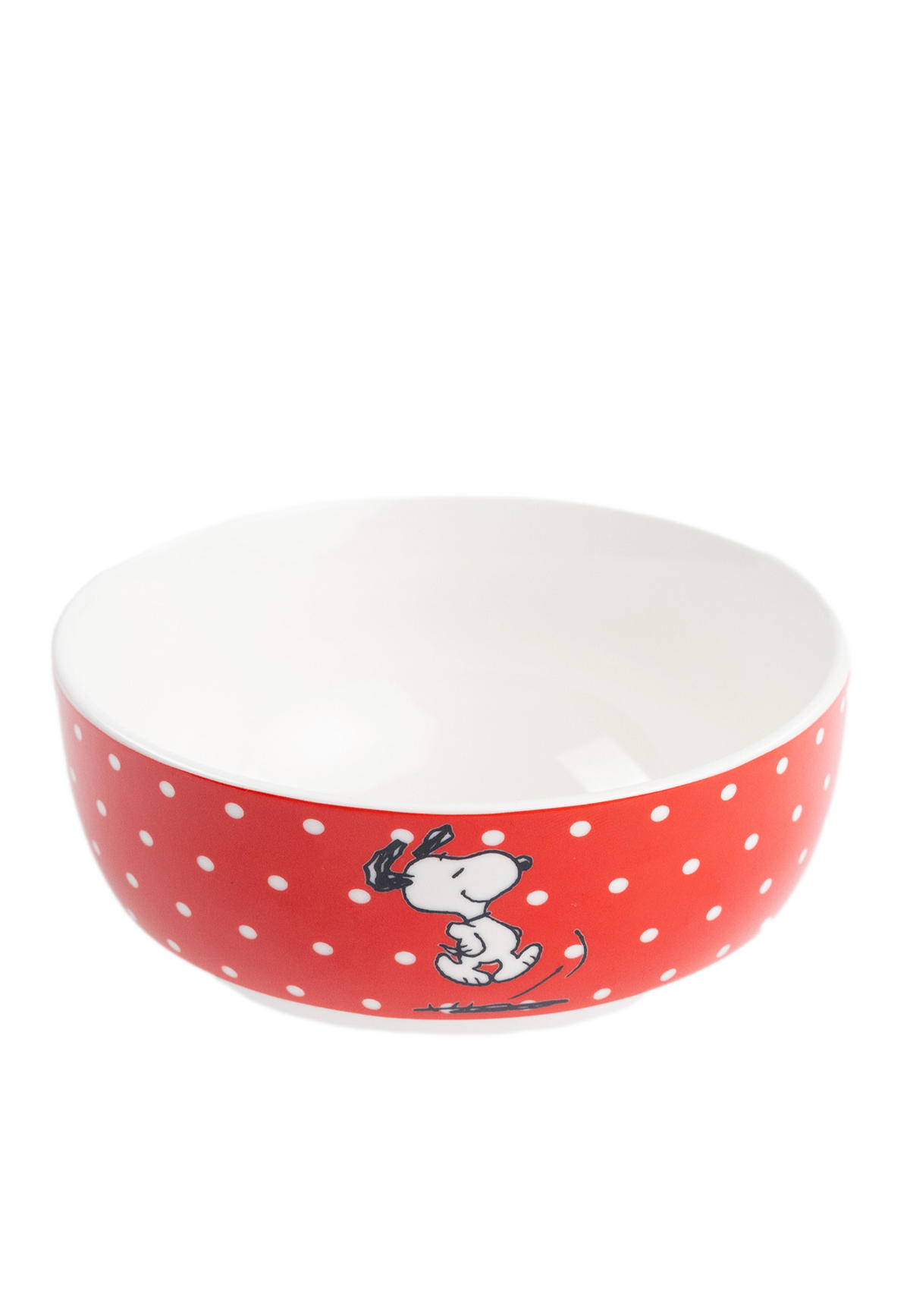 FRÜHSTÜCKSSET The Peanuts Snoopy Rot mit Punkten 3-teilig - Rot, Keramik (23.8/11.2/23.3cm) - United Labels