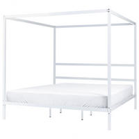 HIMMELBETT 180/200cm Weiß Lestards - Weiß, Metall (180/200cm) - Beliani