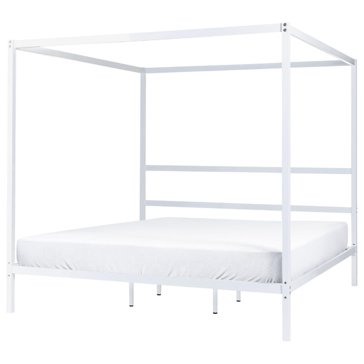 HIMMELBETT 180/200cm Weiß Lestards - Weiß, Metall (180/200cm) - Beliani