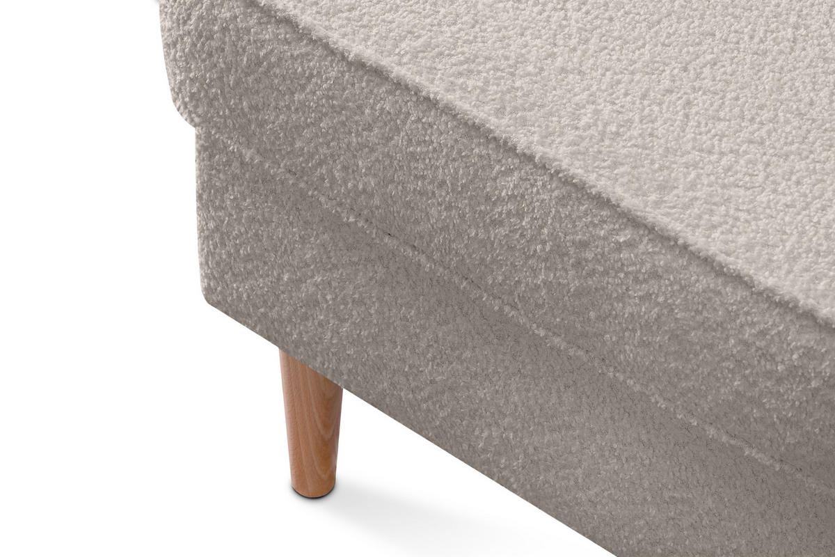 SITZHOCKER STRALIS zeitloses Design hohe Füße, beige - Beige, Textil (41/43/56cm) - KONSIMO®