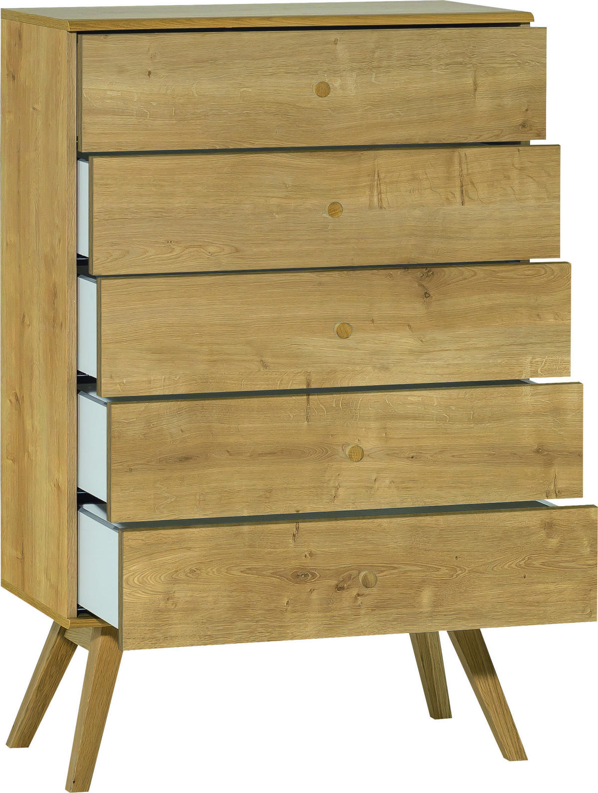 KOMMODE SCHMAL NATURE - Eichefarben, Holzwerkstoff (75/117/40cm) - Vox Möbel
