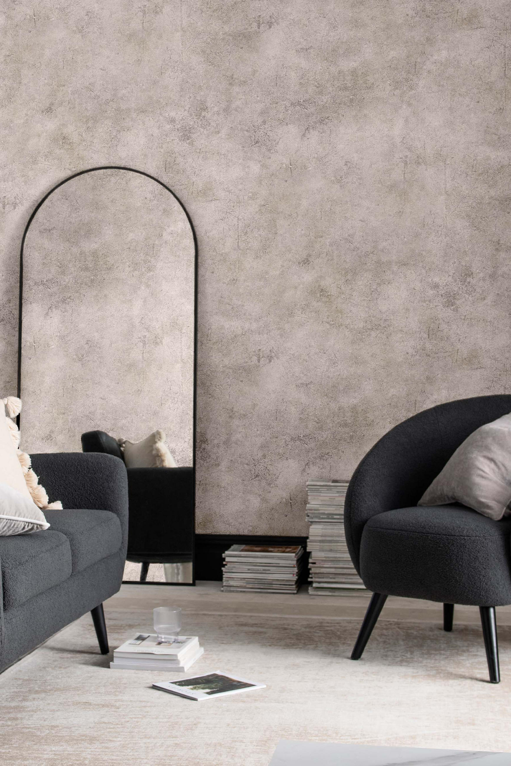 VLIESTAPETE Putz-Optik Beton-Grau - Beige, Papier/Kunststoff (52/1000cm) - next
