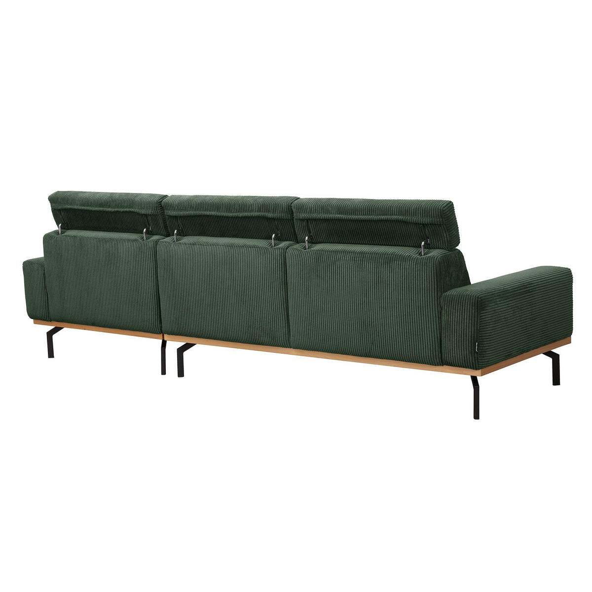 SOFA mit Longchair rechts Katrien Cordstoff dunkelgrün - Dunkelgrün, Kunststoff (135/280cm) - 58aufmkessel