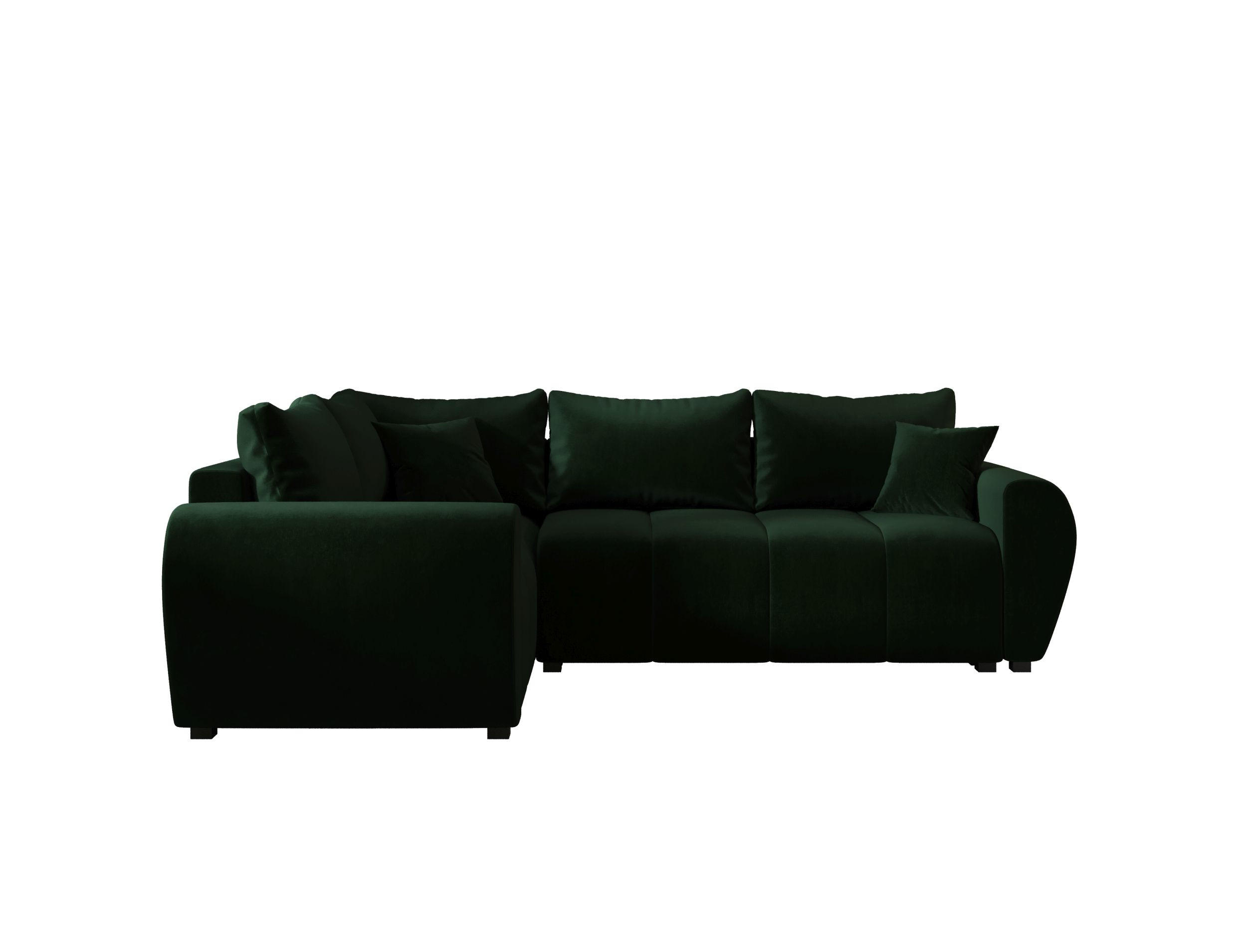 ECKSOFA MOLISA L PLUS Itaka 10 Links mit Schlaffunktion - Dunkelgrün, Textil (235/175cm) - Bedante