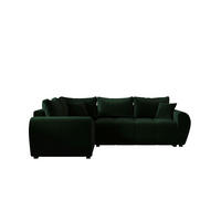 ECKSOFA MOLISA L PLUS Itaka 10 Links mit Schlaffunktion - Dunkelgrün, Textil (235/175cm) - Bedante