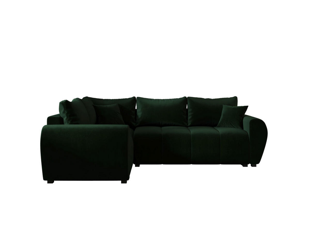 ECKSOFA MOLISA L PLUS Itaka 10 Links mit Schlaffunktion - Dunkelgrün, Textil (235/175cm) - Bedante