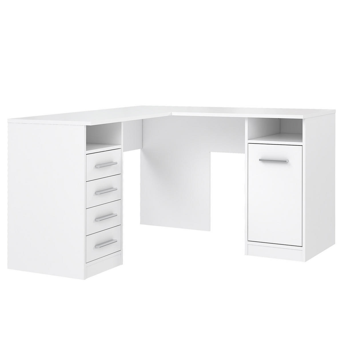 ECKSCHREIBTISCH - Weiß - Weiß, Holzwerkstoff (125/125/75cm) - home24