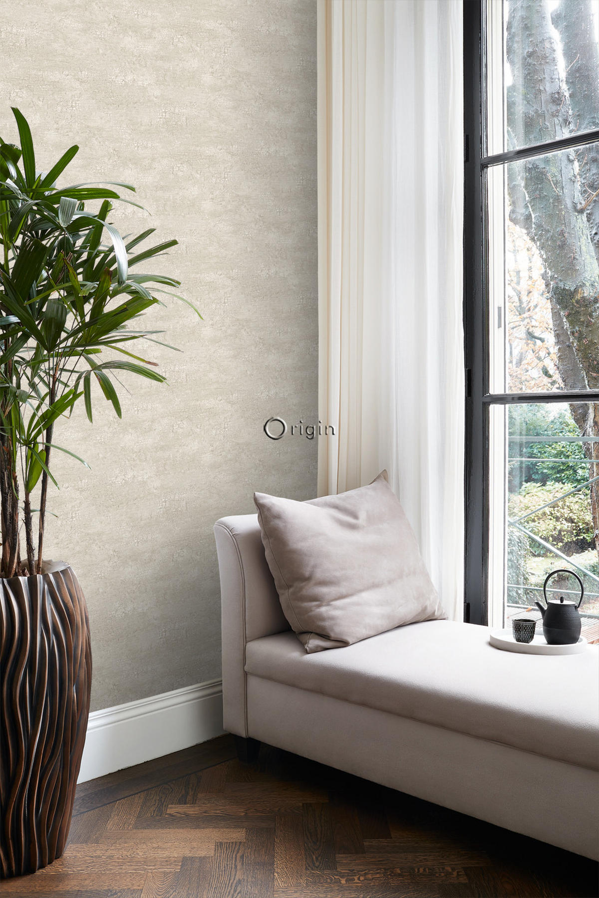 TAPETE Naturstein mit Craquelé-Effekt 53 cm x 10.05 m - Beige, Papier (53/1000cm) - Origin Wallcoverings
