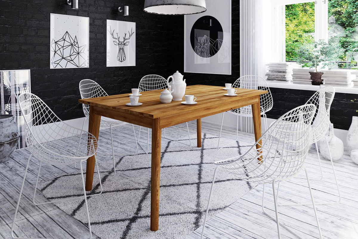 TISCH MIT SCHIEBEPLATTE GREG Wildeiche - Wildeiche, Holz (130/100/77cm) - byoak