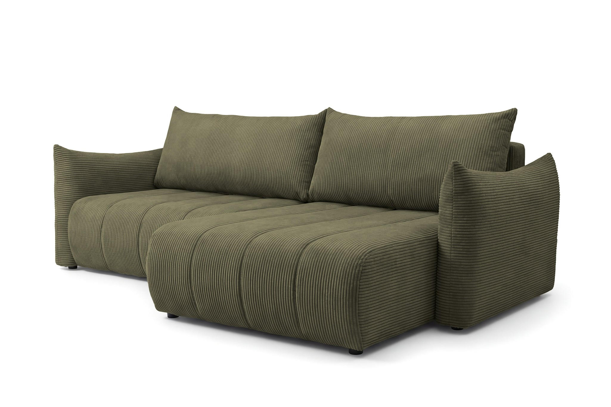 ECKSOFA Ontario Mit Schlaffunktion - Olivgrün, Holzwerkstoff/Textil (260/154cm) - Fun Möbel
