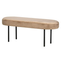 SITZBANK Samt Beige - Beige, Textil (100/38/35cm) - Nordlys