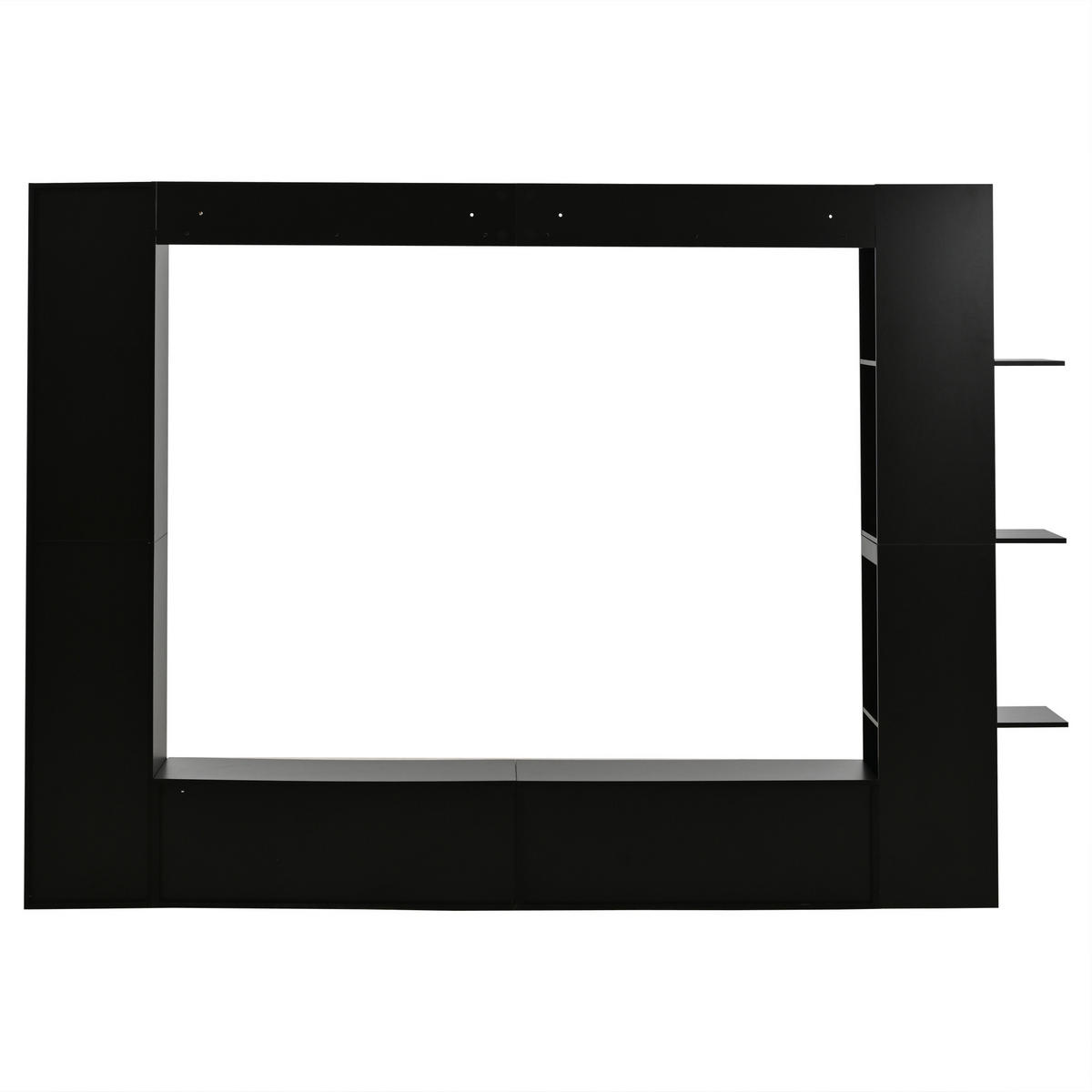 TV-ELEMENT 245/30/170 cm Schwarz mit Türanschlag wechselbar und Stauraum (4 Stück) - Schwarz, Holz (245/170/30cm) - Oxeza