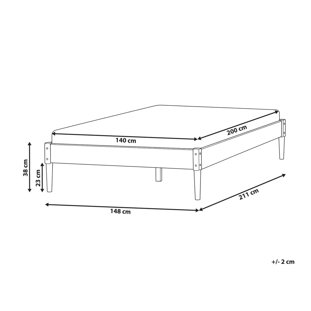 POSTELJA brez vzglavja 140/200 borov les svetlo rjava Veyrac - svetlo rjava/rjava, les (140/200cm) - Beliani