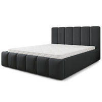 POLSTERBETT ATTORA SR 120x200 cm mit Bettkästen - Schwarz - Schwarz, Holz (120/200cm) - MASSENO