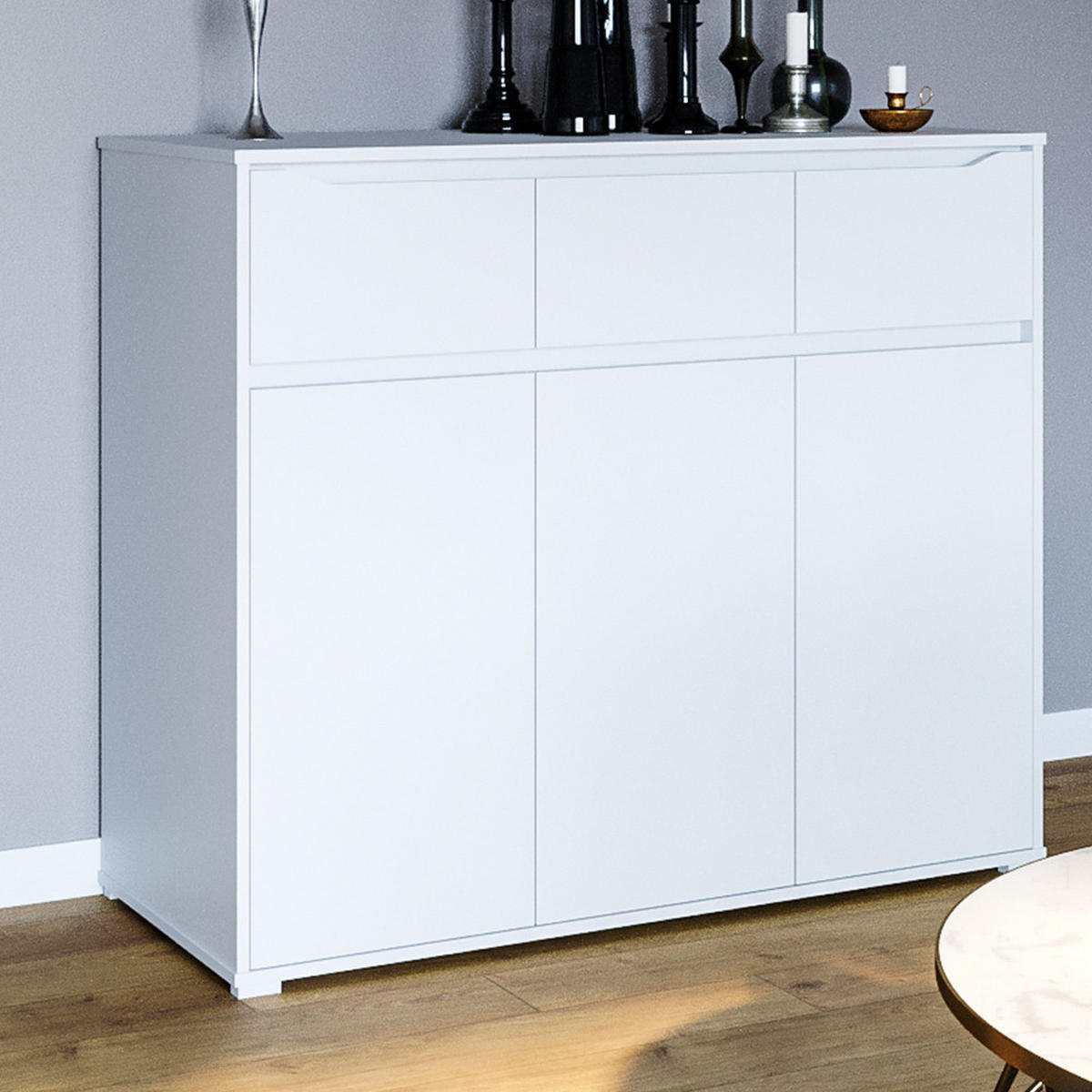 KOMMODE Ruben Weiß 120 x 101.6 cm mit Schubladen - Weiß, Holzwerkstoff (48/101.6/120cm) - Vicco