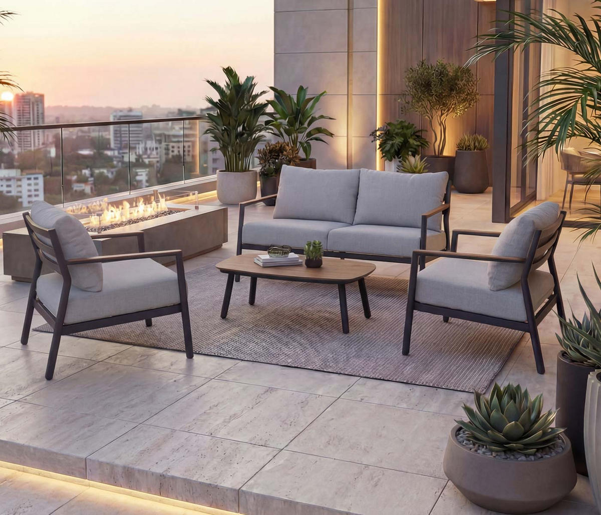 ZAHRADNÍ SADA AU Světle šedá - světle šedá, kov - MCW