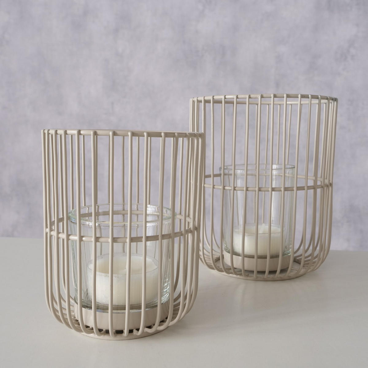 METALLLATERNE 2er-Set Cindy - Beige, Metall (10/12/10cm) - Boltze Home