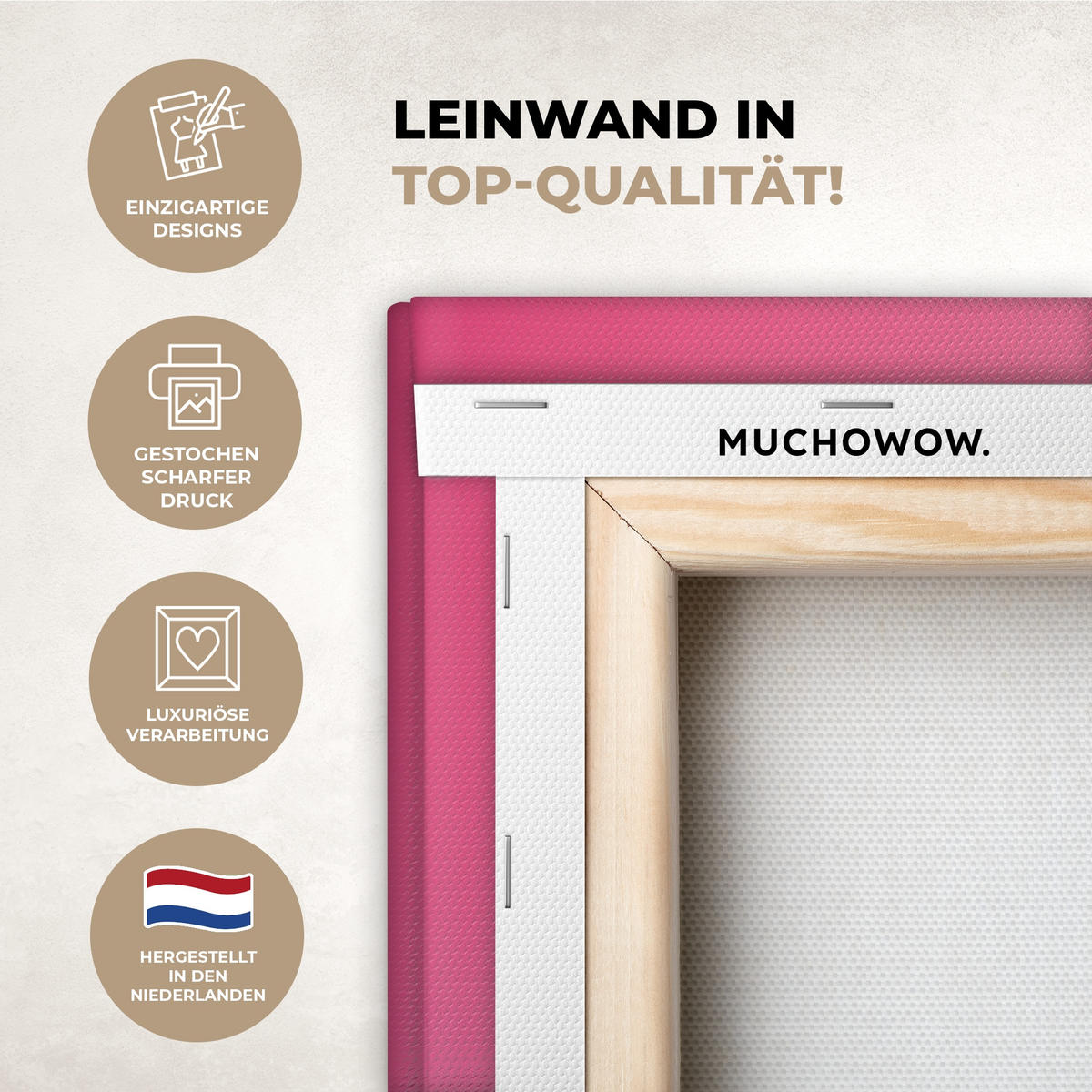 LEINWANDBILD Chick - Sonnenbrille - Blau Wandbild Wohnzimmer 50x50 cm - Pink/Gelb, Textil (50/50cm) - MuchoWow