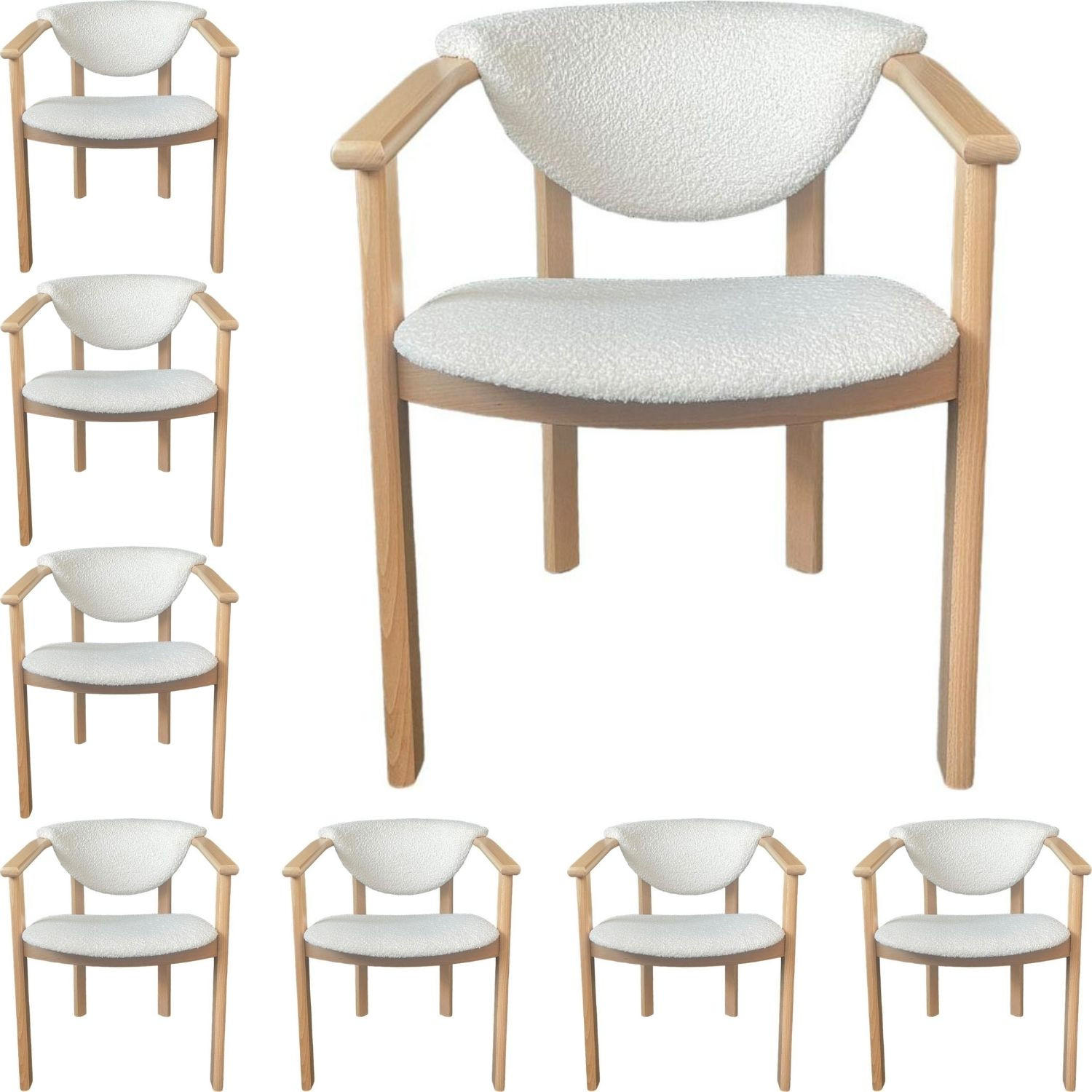 WFL Group Esszimmerstuhl Creme 58x72x47 cm