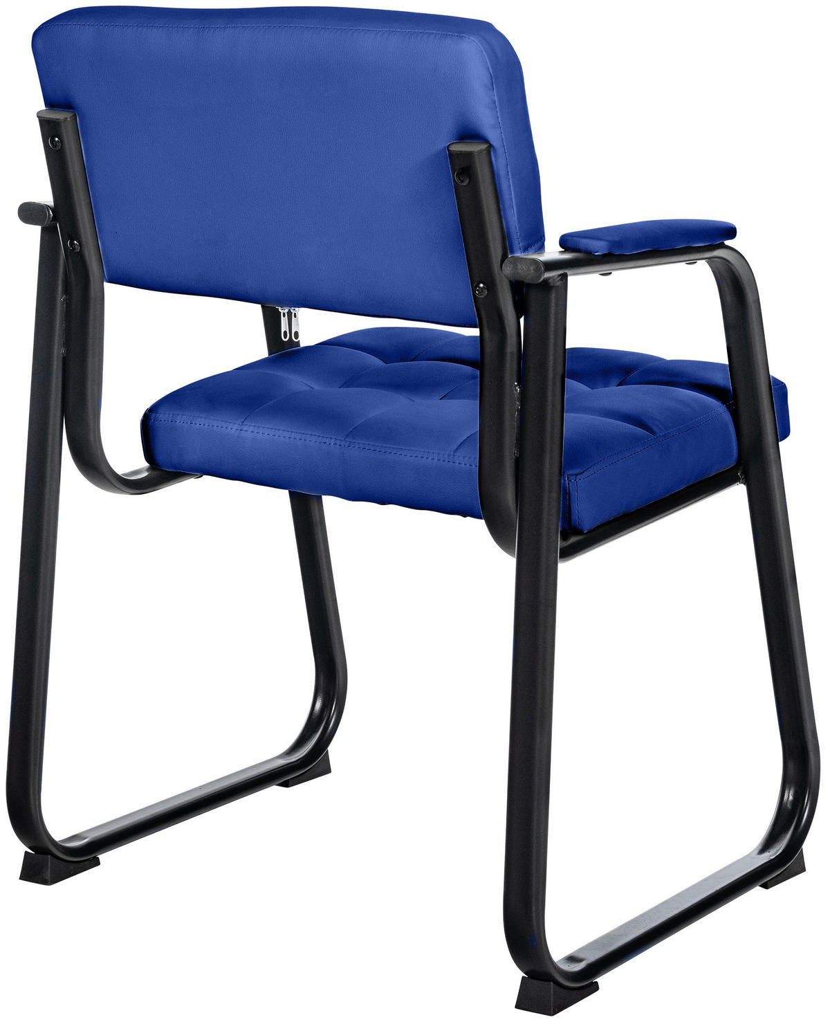 ARMLEHNENSTUHL Lederlook Blau - Blau, Textil/Metall (59/84/58cm) - CLP