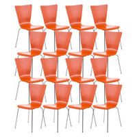 BESUCHERSTUHL 16er Set Holz orange - Orange, Holz/Metall (43/84/50cm) - CLP
