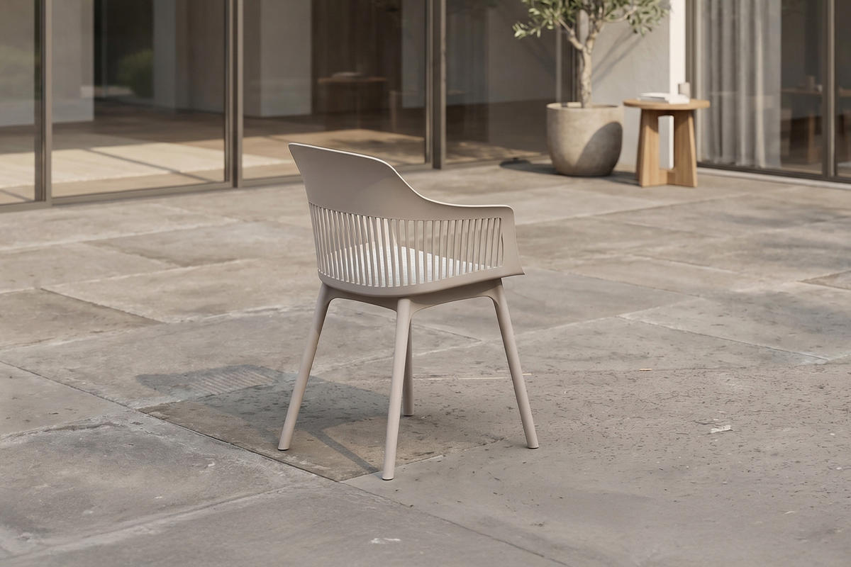 GARTENSTUHL ALTEA Beige Kunststoff (1er-Set) - Beige, Kunststoff (59/84/54cm) - KAWOLA