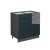 KÜCHENUNTERSCHRANK Fame-Line Dunkelblau Hochglanz 80 cm ohne AP - Anthrazit/Dunkelblau, Holzwerkstoff (80/82/51.6cm) - Vicco