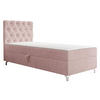 BOXBETT Chester 1, Seite: Links - Hellrosa/Silberfarben, Holz/Textil (90/200cm) - MIRJAN24