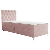 BOXBETT Chester 1, Seite: Links - Hellrosa/Silberfarben, Holz/Textil (90/200cm) - MIRJAN24
