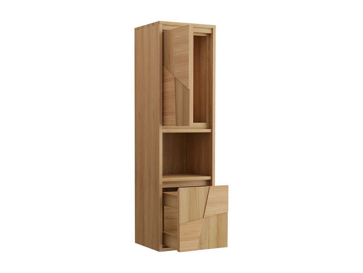 BADSCHRANK - 40 cm x 35 cm - holz - naturfarben hell Sumbawa - Naturfarben, Holz (40/140/35cm) - Vente-Unique