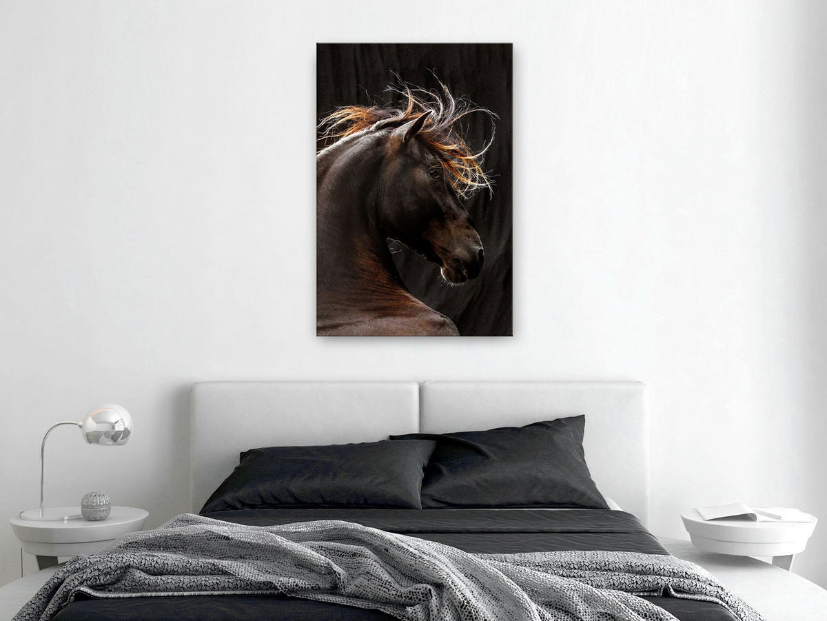KUNSTDRUCK Schwarz 80/120 cm - Schwarz/Braun, Textil (80/120cm) - KUNSTLOFT
