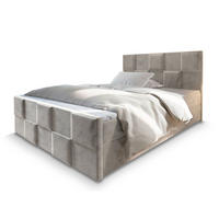 BOXBETT MONA 160x200 cm mit Matratze und Topper - Beige - Beige, Holz (160/200cm) - MASSENO