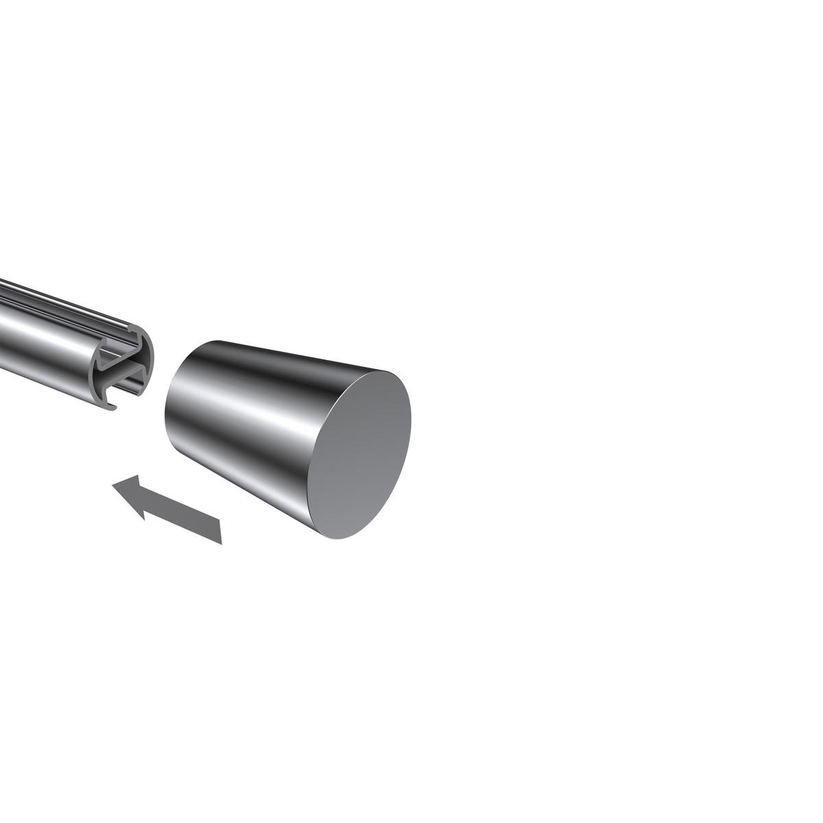 ENDSTÜCKE FÜR GARDINENSTANGEN 20 mm Ø, Sitra Chrom, Packung 2 Stück - Chromfarben, Metall (4.1/3/3cm) - INTERDECO