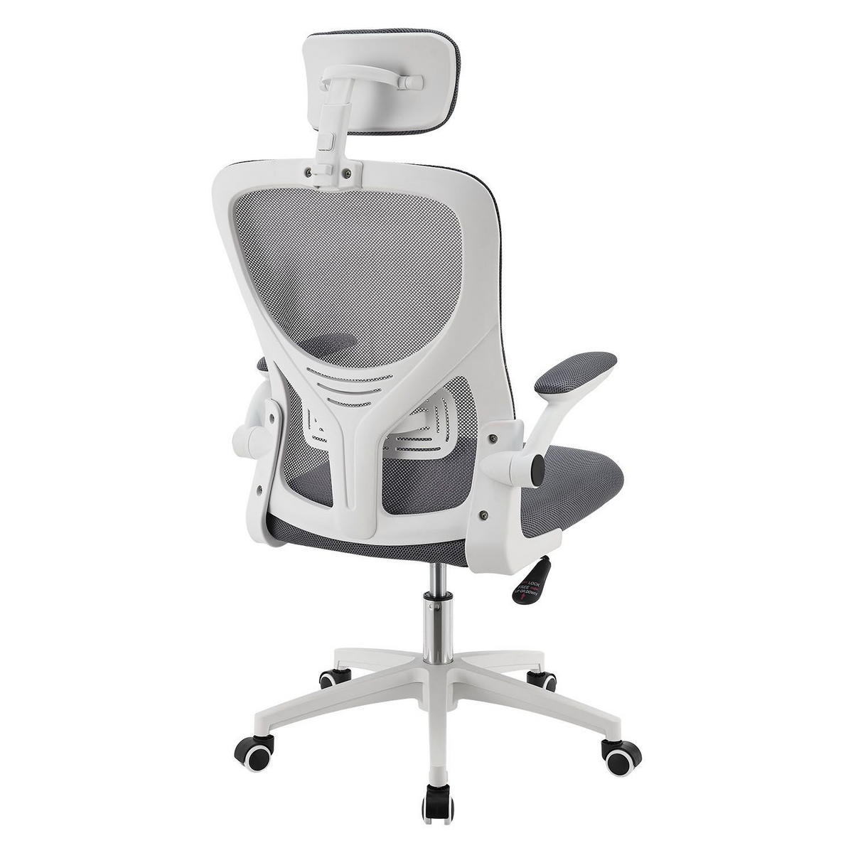 BÜROSTUHL Baltimore Weiß Grau - Grau, Kunststoff (59/123/60cm) - Juskys