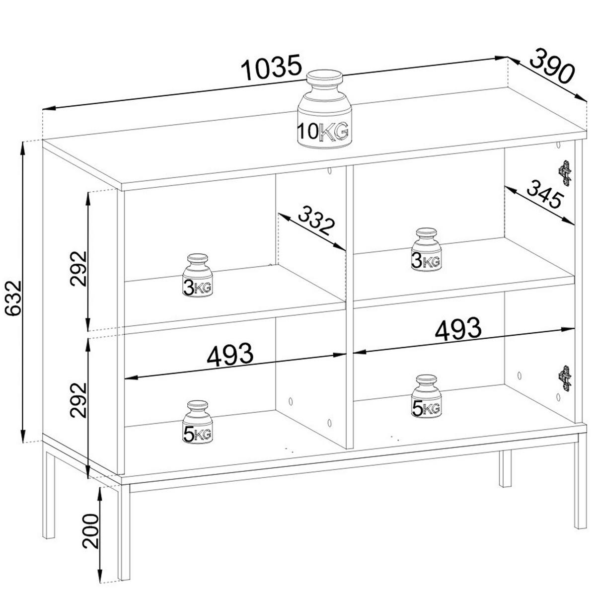 KOMMODE FONTE, Cremefarbig - Creme, Holzwerkstoff (104/83/39cm) - KONSIMO®