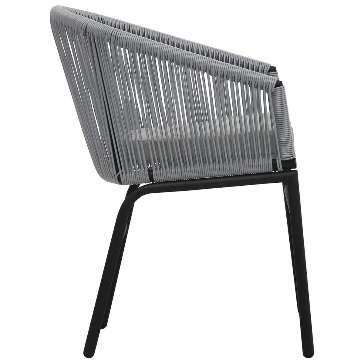 GARTENSTÜHLE 2 Stk. Anthrazit PE-Rattan - Grau, Kunststoff (58/78/58cm) - furnicato