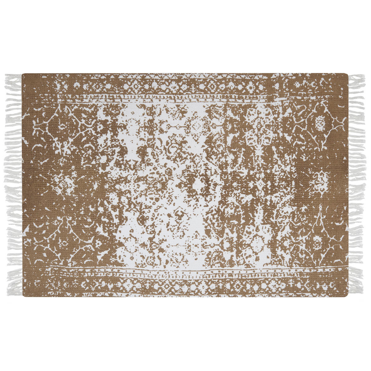DECKE Beige Pazaryeri 165/130 cm - Beige, Naturmaterialen/Textil (130/180cm) - Beliani