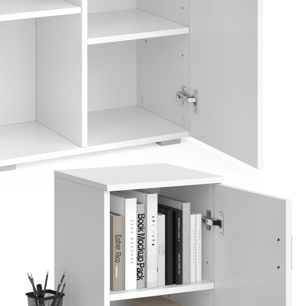 POČÍTAČOVÝ STŮL Ritz Bílá - bílá, kompozitní dřevo (45.2/141.2/113.2cm) - Vicco