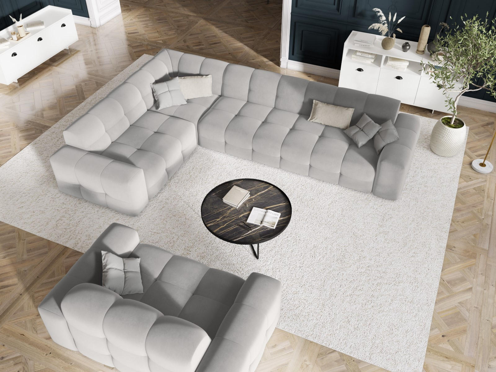 Thumbnail - Micadoni Sofa, Hellgrau, Textil, 2-Sitzer, 156x79x103 cm, Hergestellt in Europa, Oeko-Tex®, Wohnzimmer, Sofas & Couches,...