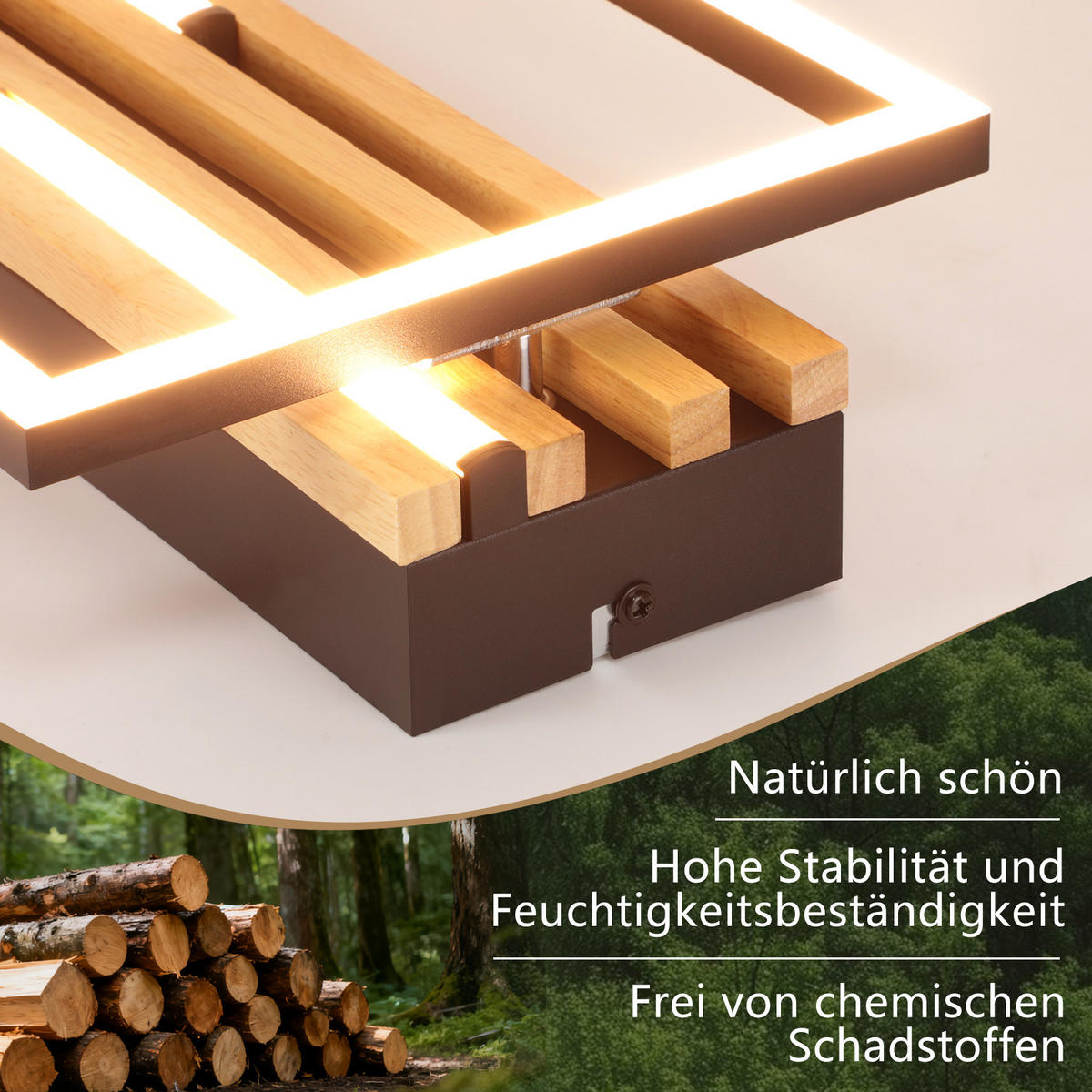LED stropní svítidlo 32/38/6,8 cm - černá, kov (38/20.9/6.8cm) - Nettlife