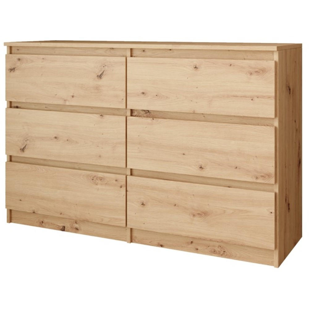 KOMMODE Look 100 cm mit sechs Schubladen, eiche Artisan - Eiche Artisan, Holzwerkstoff (100/71/33cm) - Beautysofa