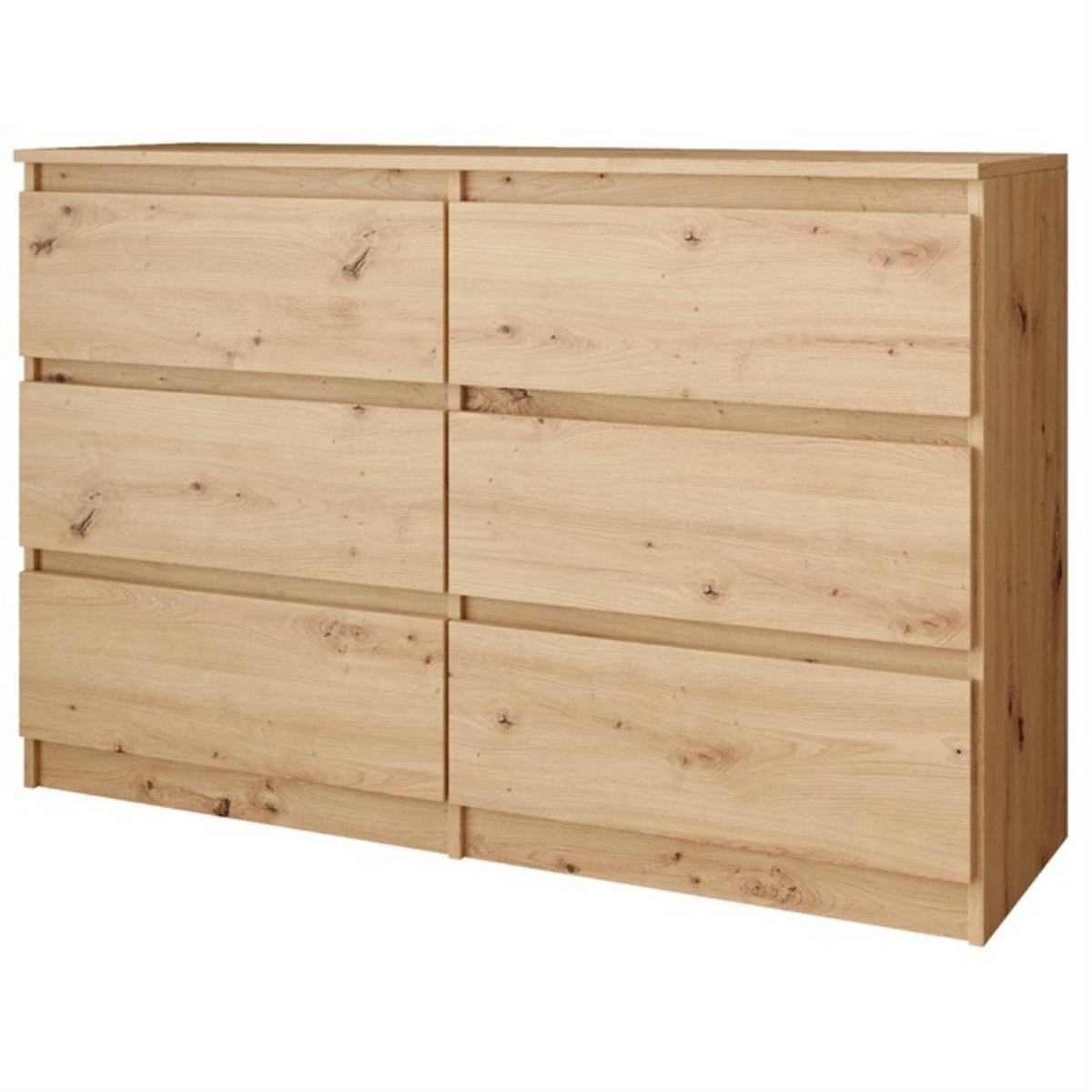 KOMMODE Look 100 cm mit sechs Schubladen, eiche Artisan - Eiche Artisan, Holzwerkstoff (100/71/33cm) - Beautysofa