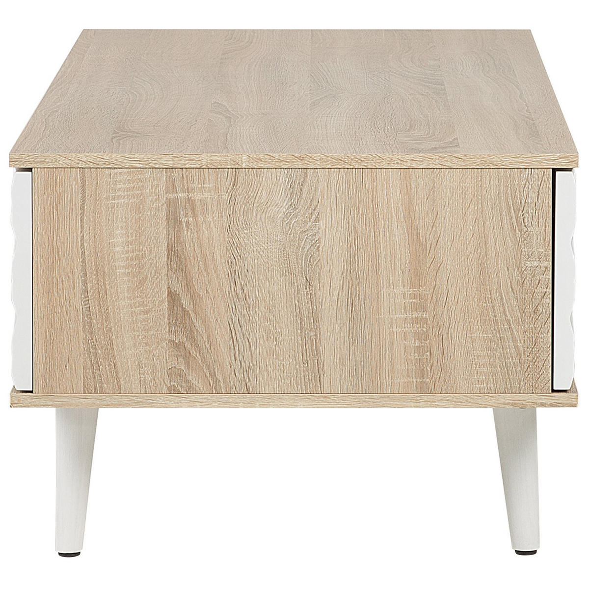COUCHTISCH heller Holzfarbton/weiß rechteckig 60/120 cm Swansea - Hellbraun/Weiß, Holzwerkstoff (60/120/46cm) - Beliani