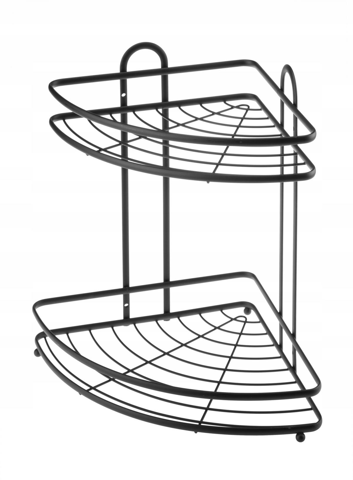 BADEZIMMER-ECKREGAL, schwarz - Schwarz, Metall (26/33cm) - KADAX