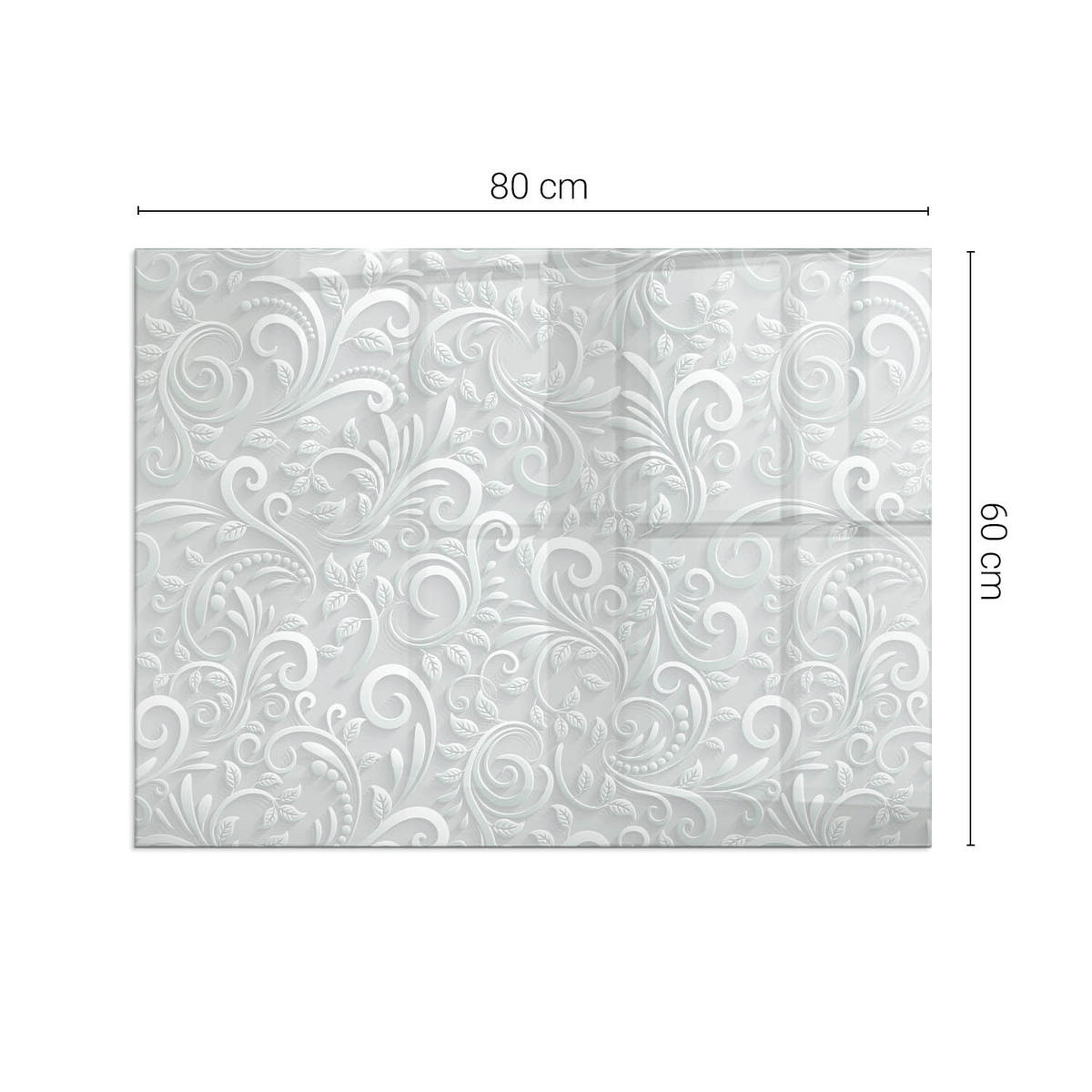 GLASPLATTE für Kamin 80x60 cm - Grau, Glas (80/60/0.4cm) - TULUP