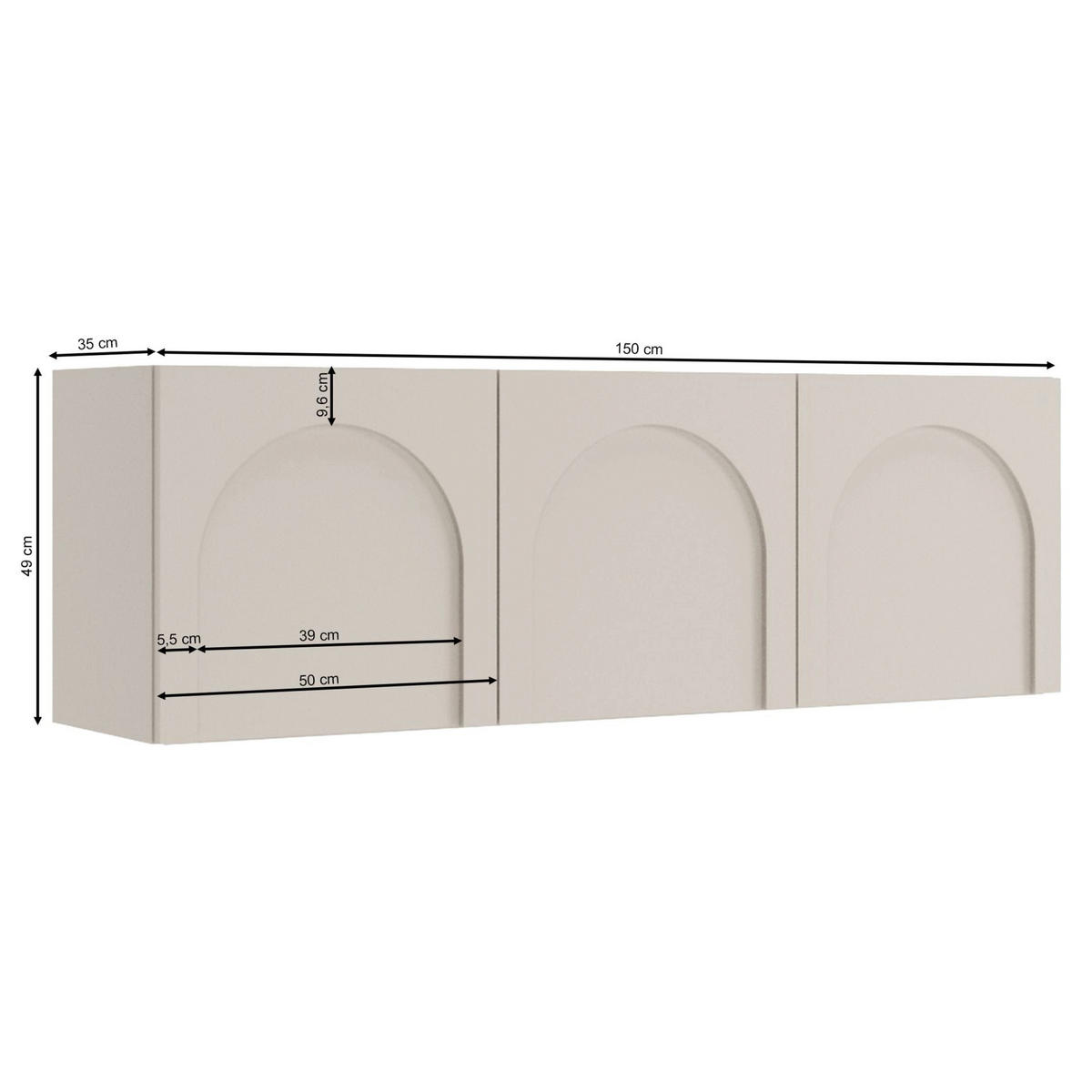 TV stolek Arkadia kašmírově šedý 150/49/35 cm - kašmírová/šedohnědá, kompozitní dřevo (150/49/35cm) - Selsey