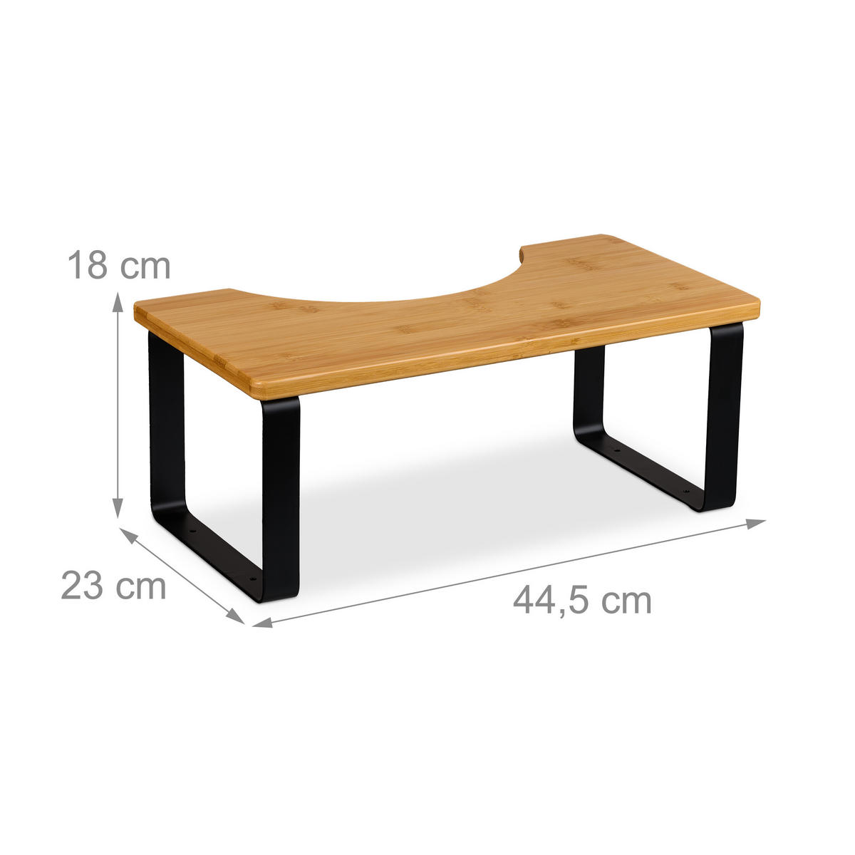 TOILETTENHOCKER - Hellbraun, Holz/Kunststoff (44.5/18/23cm) - Relaxdays