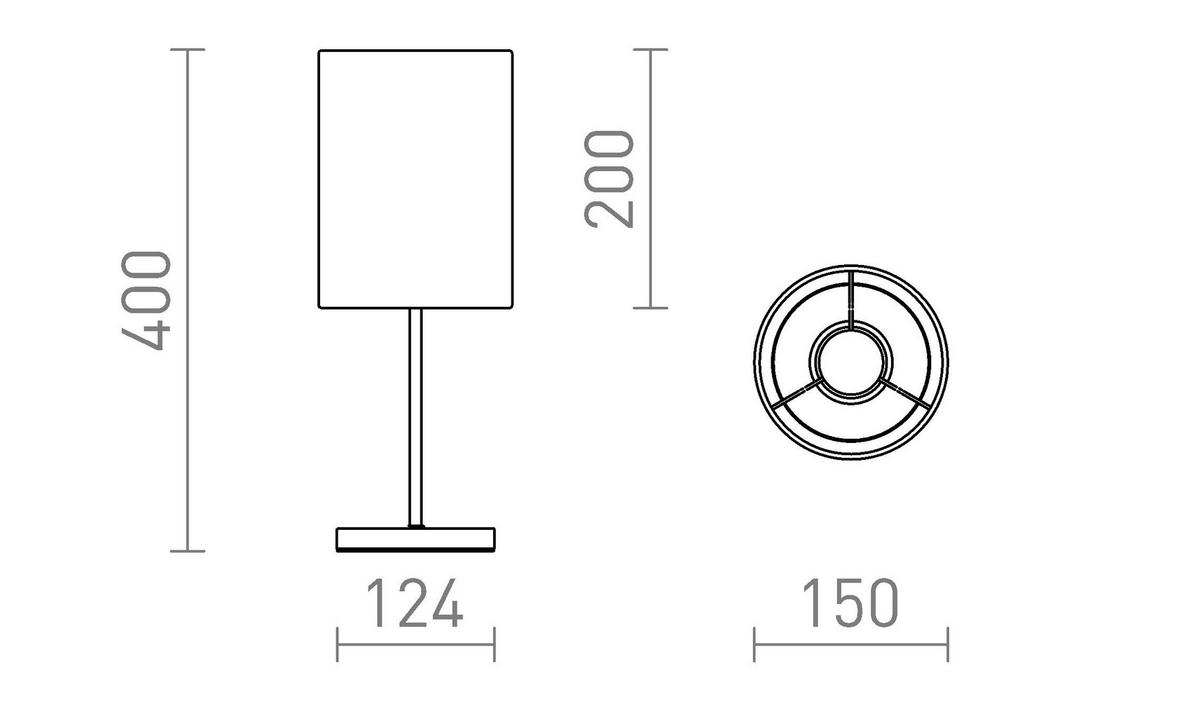 TISCHLEUCHTE NYC/RON 15/20 Monaco Taubegrau 15 W - Grau, Textil (15/15/40.5cm) - Rendl