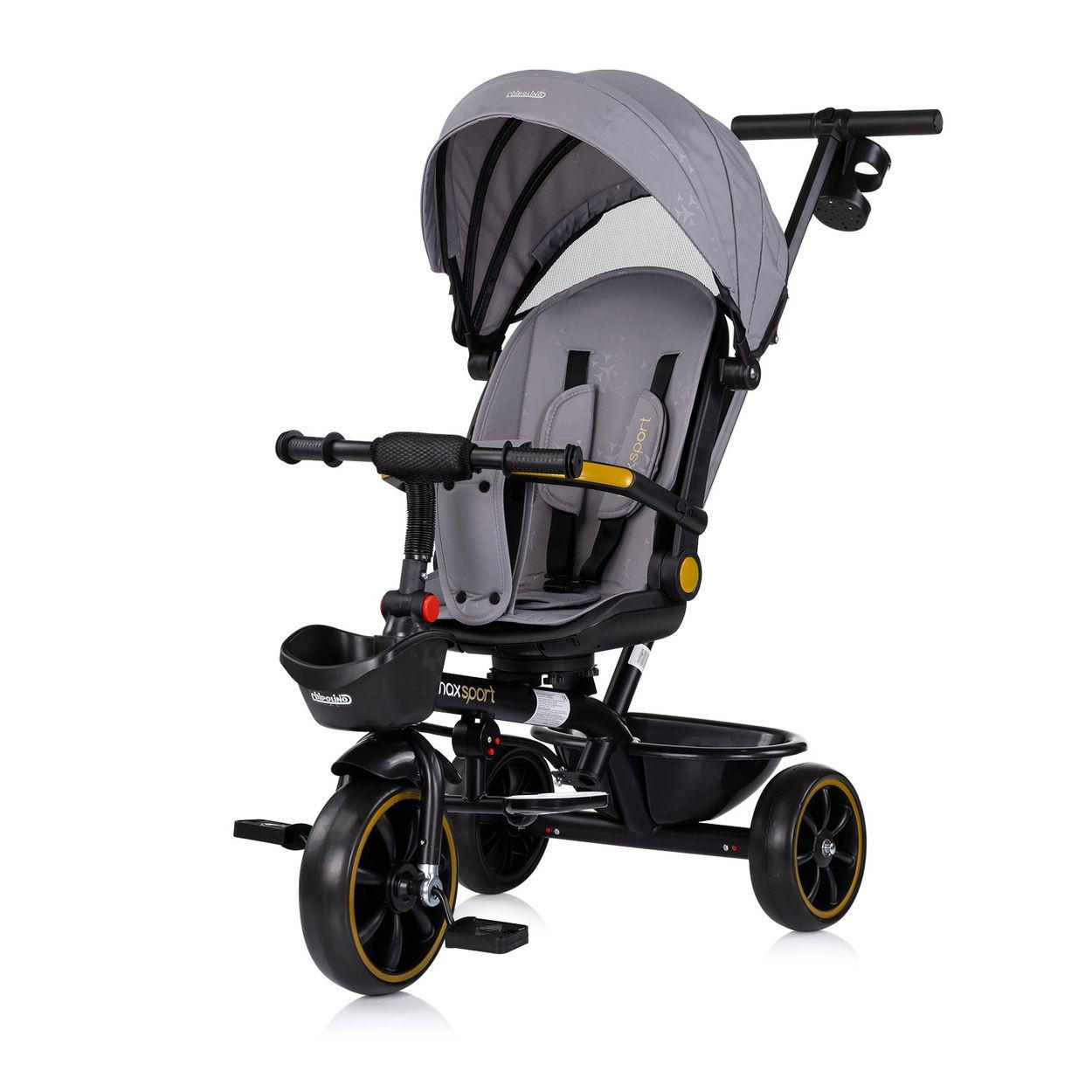 DREIRAD Max Sport 2 in 1 grau Dreirad, Becherhalter, Sitz umkehrbar, Korb - Grau, Metall (116/50/95cm) - Chipolino
