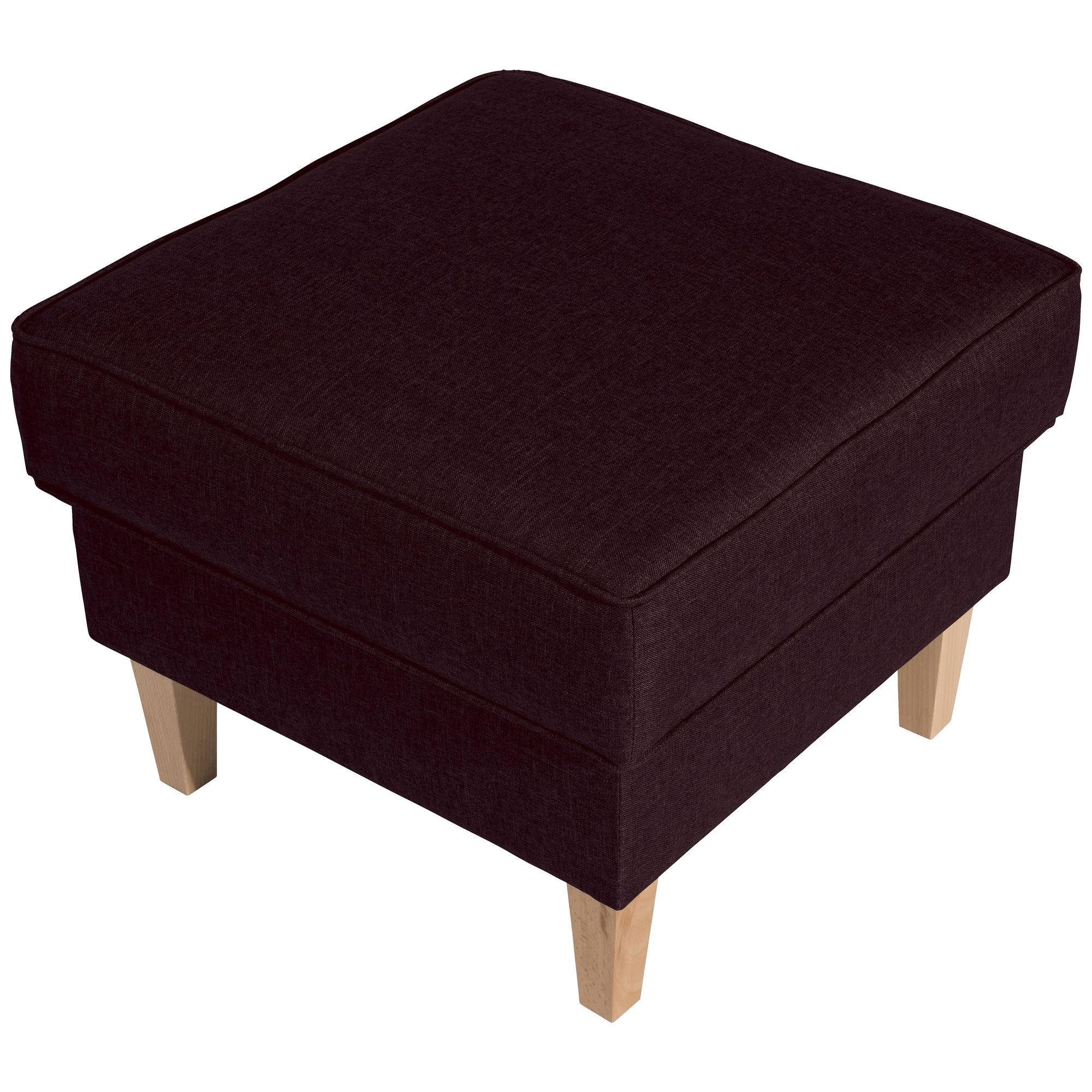 HOCKER Karlen Bezug Flachgewebe Buche natur / burgund - Brombeere/Buchefarben, Kunststoff (53/45/53cm) - 58aufmkessel